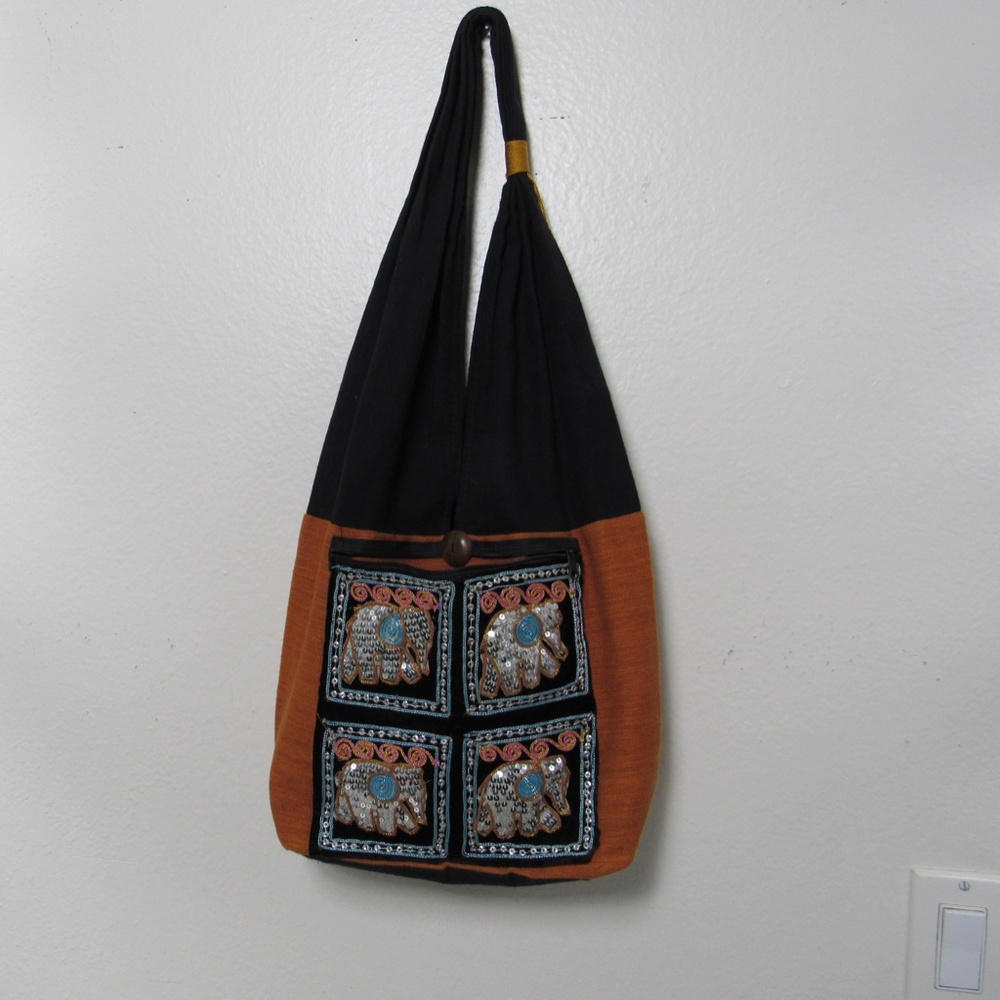 Embroidered Sequenced Elephant Accessory Bag - image 2